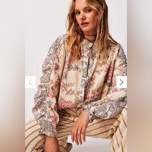 NWT Free People Maraya Printed Top. Size S.